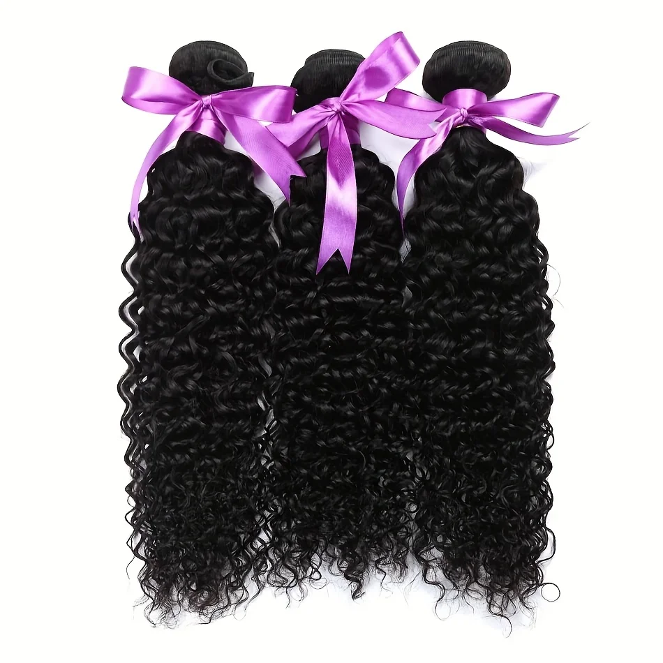 Peruvian Jerry Curly Hair Human Hair Extensions Human Hair Bundles Natural Black Soft Curly Hair For Women 1PCS