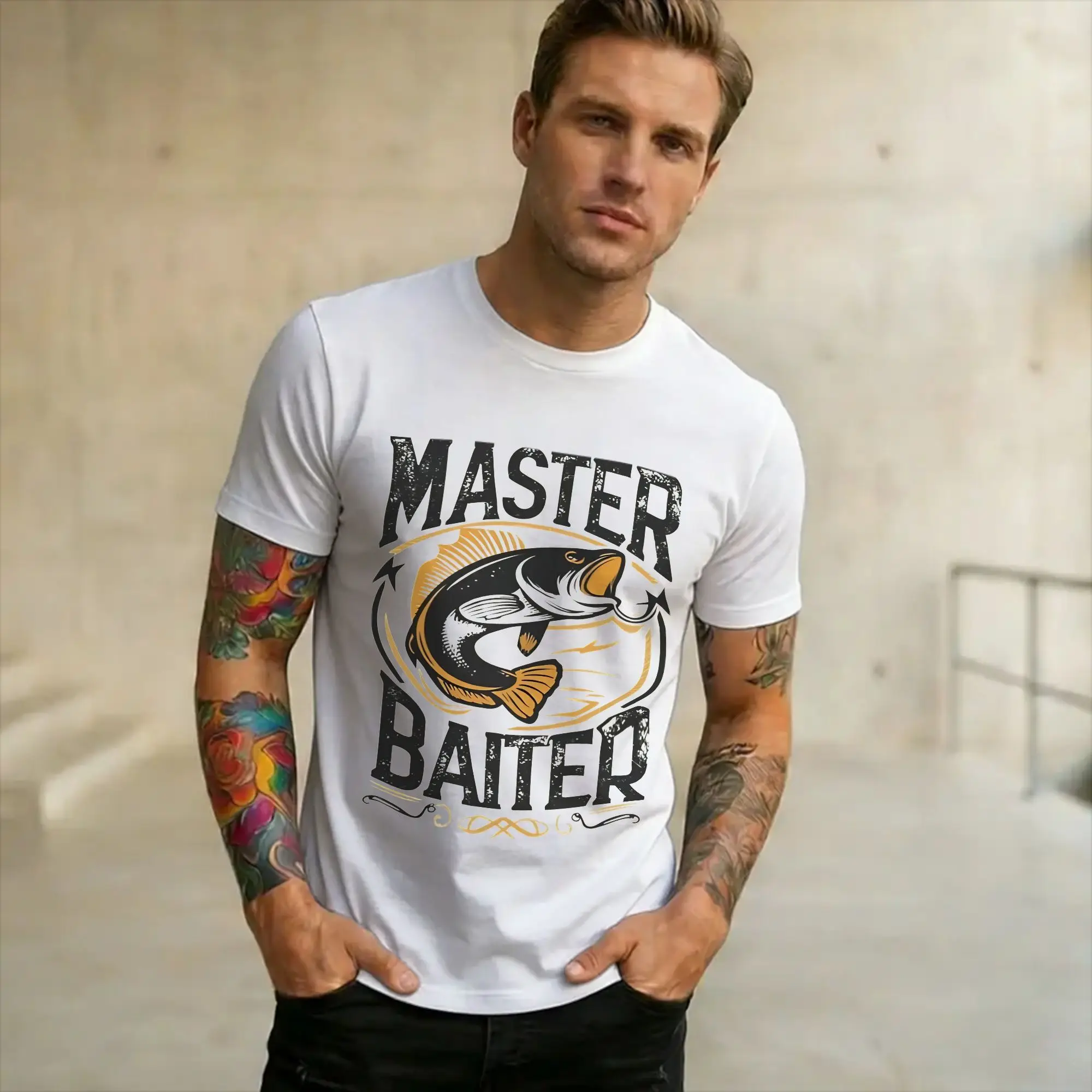 Graphic Printed Master Baiter Funny Fishing  T Shirt for Men Women  Cotton T-shirts Short Sleeve Clothes