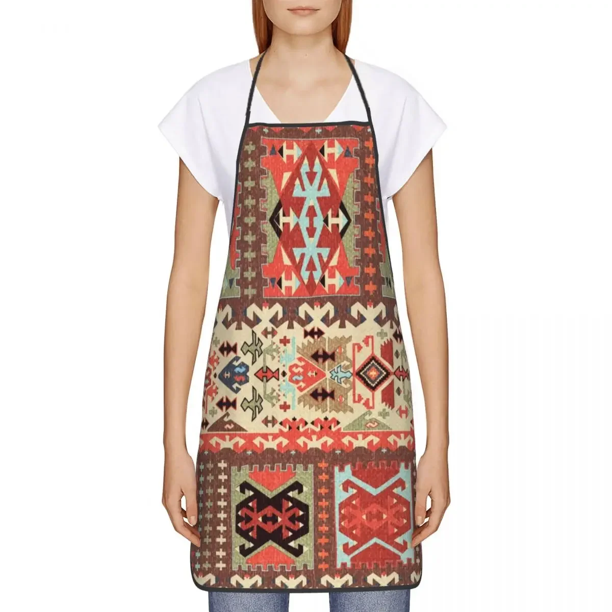 Custom Bib Turkish Kilim Fantasy Magic Carpet Aprons for Men Women Unisex Chef Kitchen Cooking Boho Tablier Cuisine Gardening