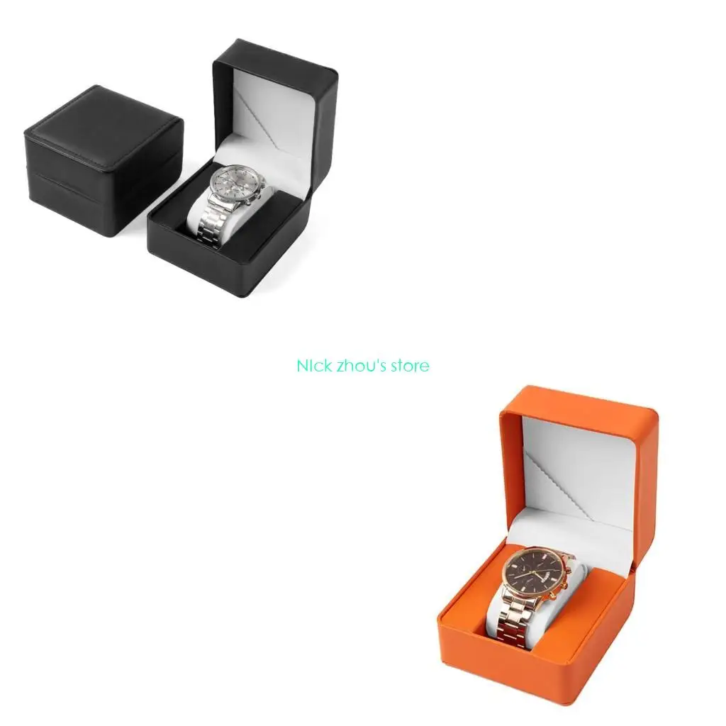 

E15E Коробка для часов из искусственной кожи Водонепроницаемый футляр для хранения ювелирных изделий ручной работы Органайзер