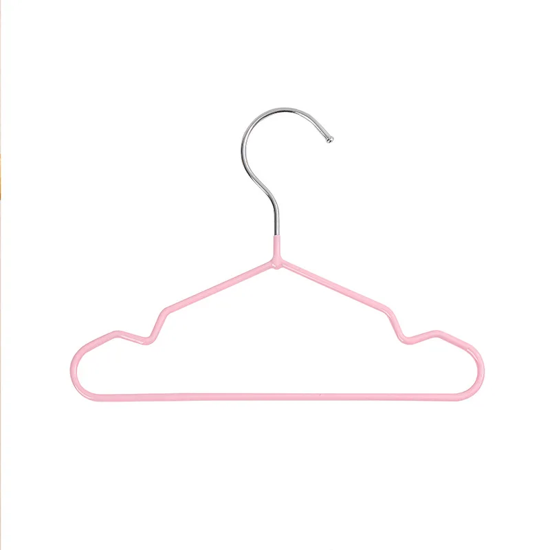 25cm Non-slip Rubber Coated Hanger for PET Durable PVC Coated Metal 10 PCS Clothes Hanger Home Dormitory Organization