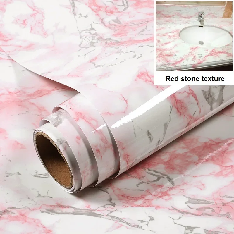 Marble Self Adhesive Wallpaper Kitchen Bathroom Pvc Waterproof Countertop Stickers Furniture Renovation Stickers Wall Coverings