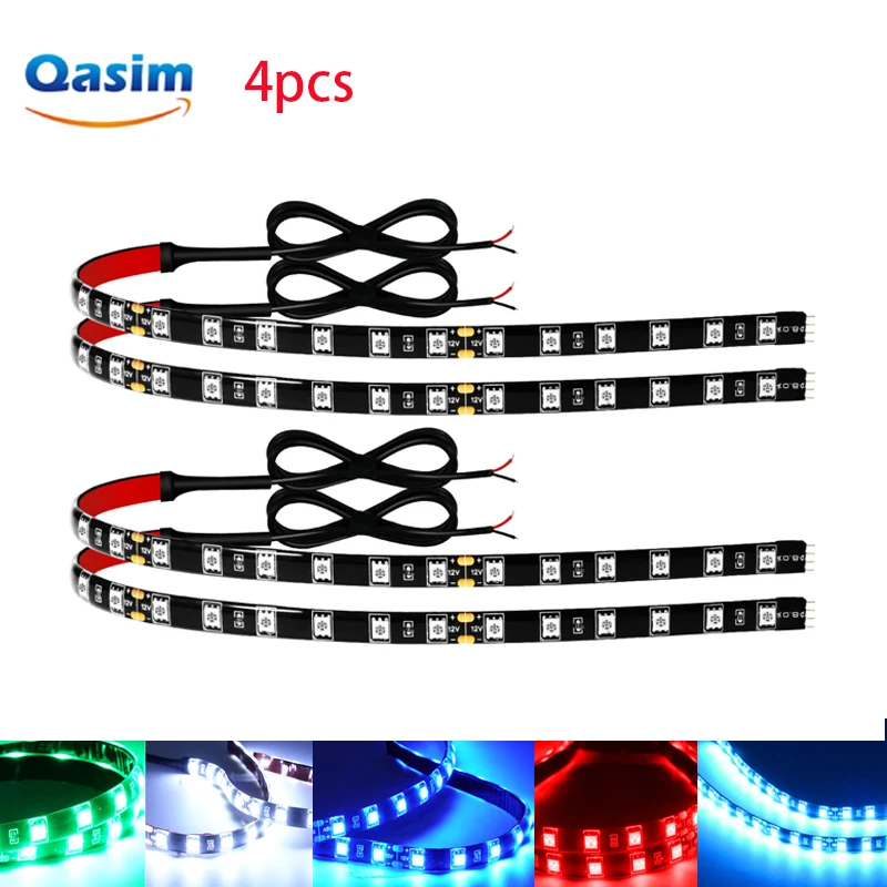 

4pcs Car Ambient Decorative LED Strip Light Auto DRL Styling Flexible Atmosphere Lights 12V 18SMD 30CM 45CM Car Accessories ﻿