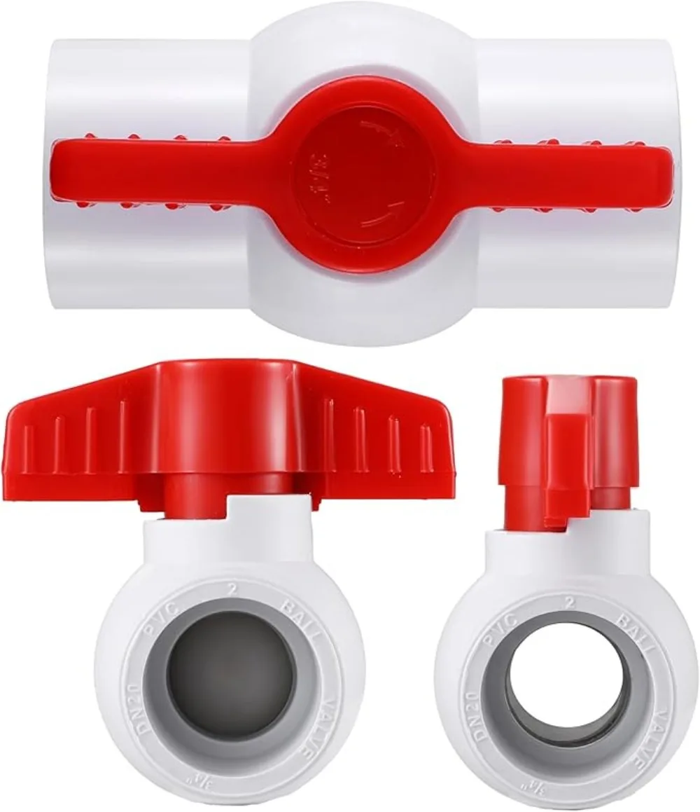 White PVC Plastic Slip Ends Ball Valve 20/25/32/40/50/63 Inner Diameter 2Way Water flow controller Valve Switch
