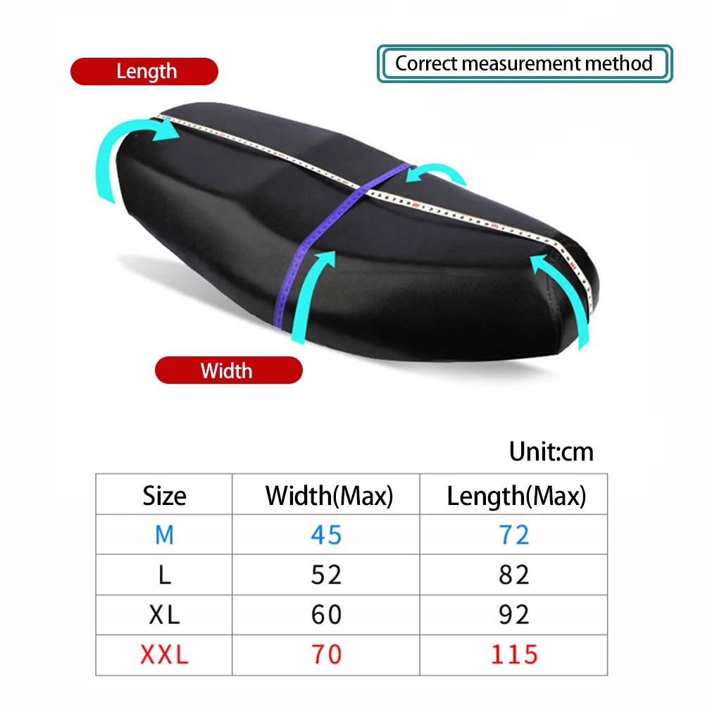 Motorcycle Rain Seat Cover Universal Flexible Waterproof Saddle Cover Black 210D Dust UV Sun Sown Protect Motorcycle Accessories