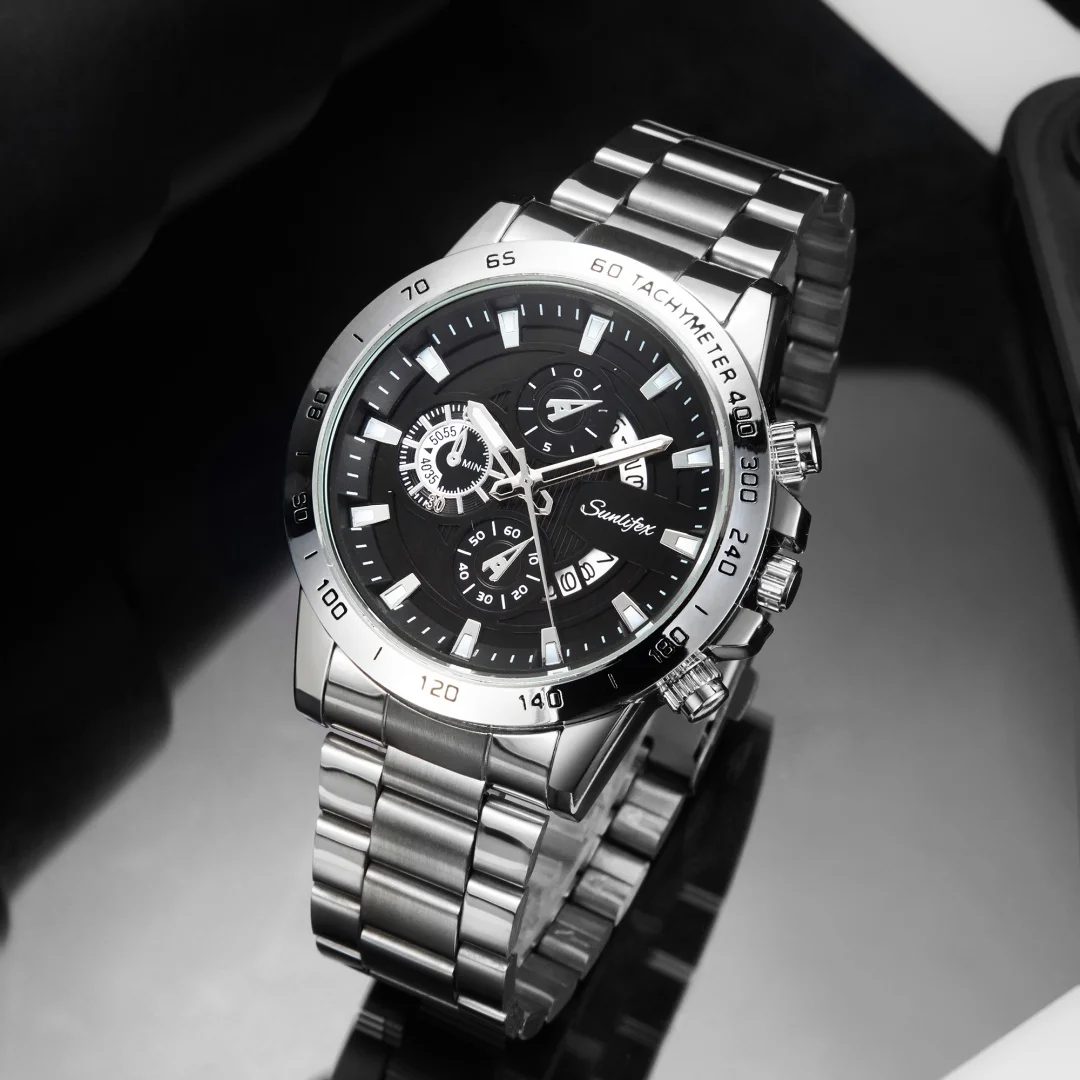 ساعات كوارتز رجالية فاخرة الفولاذ المقاوم للصدأ تاريخ رجال الأعمال ساعة اليد الجوف الرياضة رجل ساعة الذكور ساعة Relogio Masculino