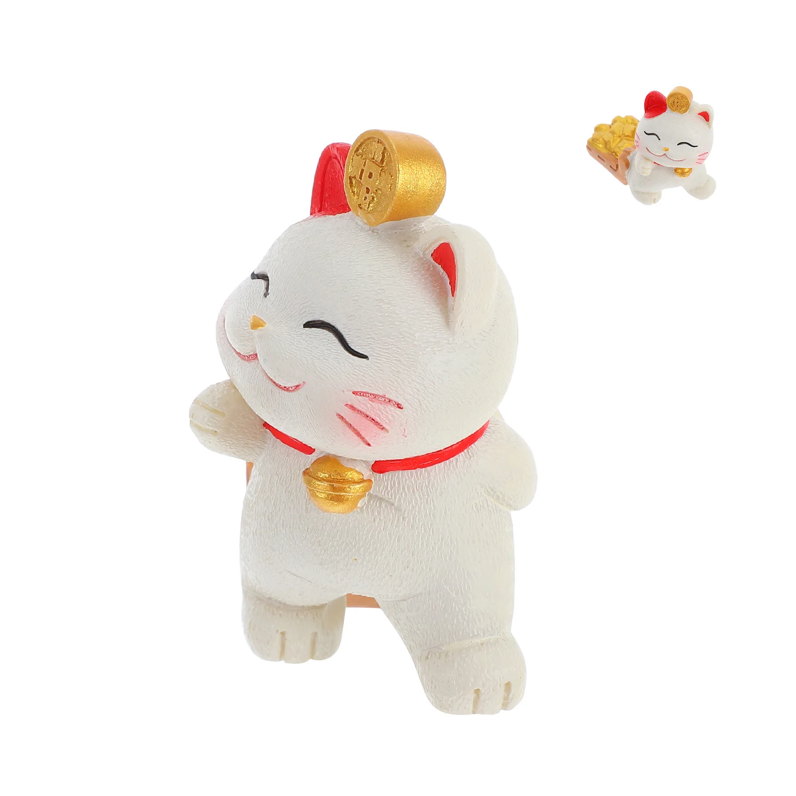 

Cute Lucky Cat Decor Chinese Style Desktop Ornament Exquisite Craftsmanship Home Office Shelf Brighten Space Unique Gift Idea