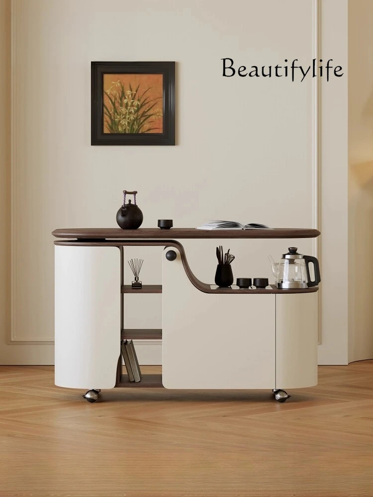 

Rotatable mobile tea table, small living room, home tea table 2025 new high-end balcony