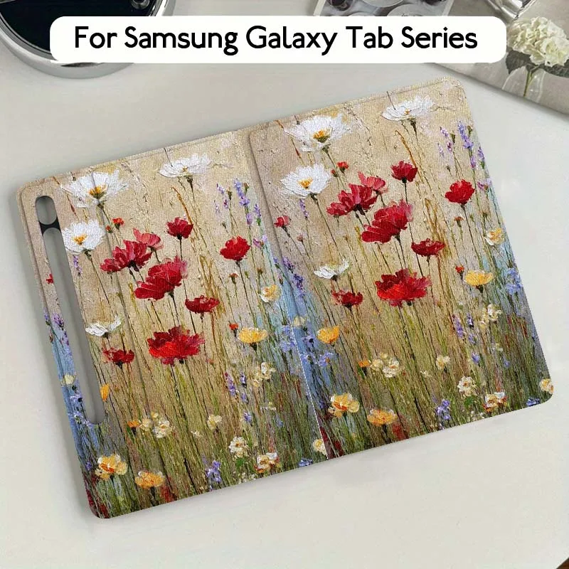 

Cartoon Girl Goose Art Flower Gift For Samsung Galaxy Tab S10 S9 S8 S7 FE Lite Soft Flexible Support Tablet Case