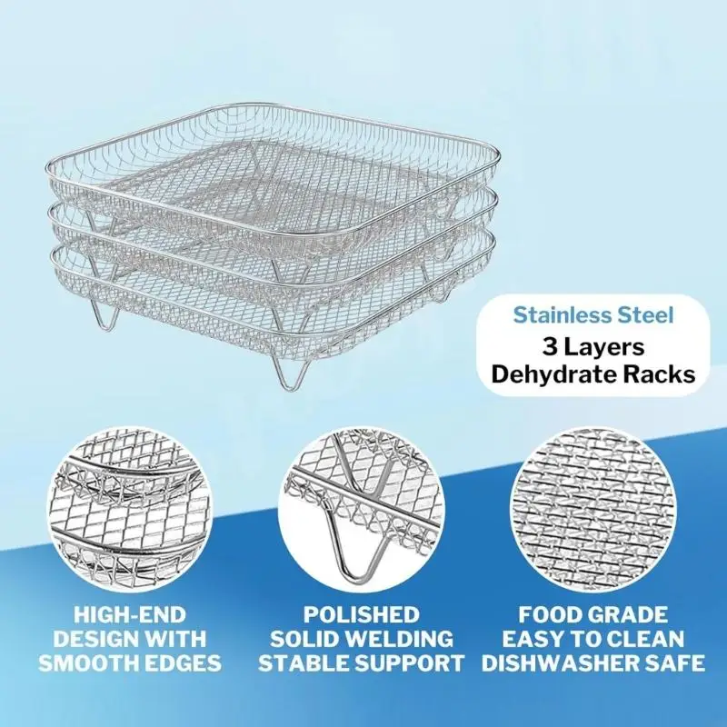 Phụ kiện nồi chiên không khí bằng thép không gỉ U0DE Giá đỡ nồi chiên không khí Giá đỡ nhiều lớp