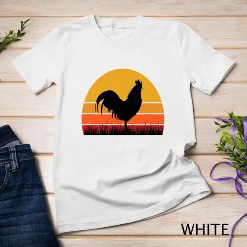 Horoz tavuk siyah turuncu sarı çiftlik çiftçi tarım T-Shirt Unisex T-shirt