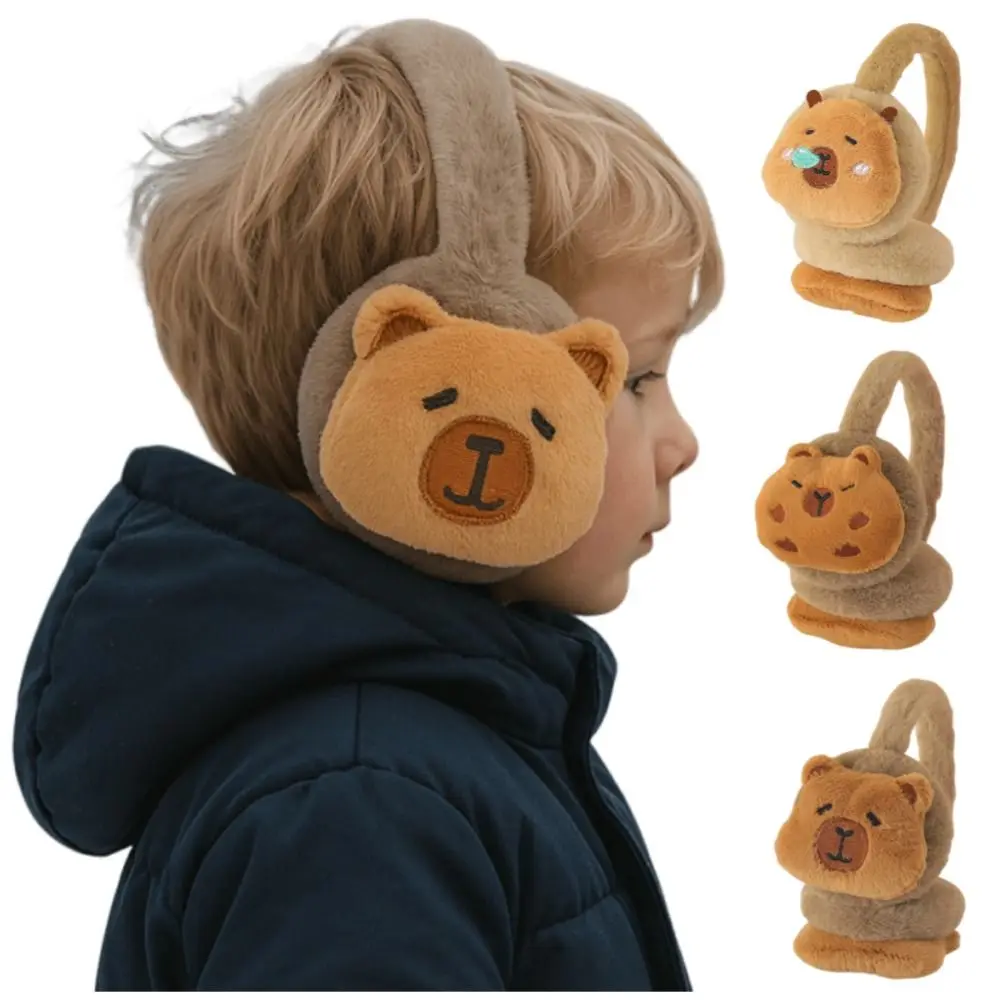 أزياء الكرتون كابيبارا أفخم غطاء للأذنين يندبروف رشاقته الحيوان الدافئة إيرفلابس لينة مرنة الشتاء الأذن دفئا ركوب الخيل