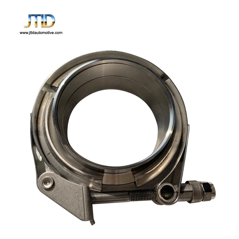 JTLD 2 inch stainless steel V-shape with bolt clip with male and female flanges for turbine exhaust pipe