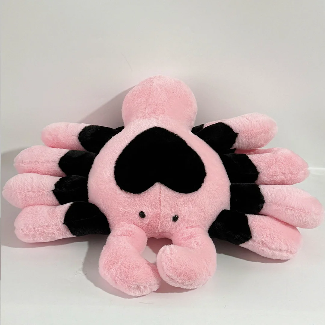 

73CM New Tarantula Plush Black And Pink Heart Wolf Spider Plush Toy Valentine's Day Creative Doll Plushie Gifts Plush