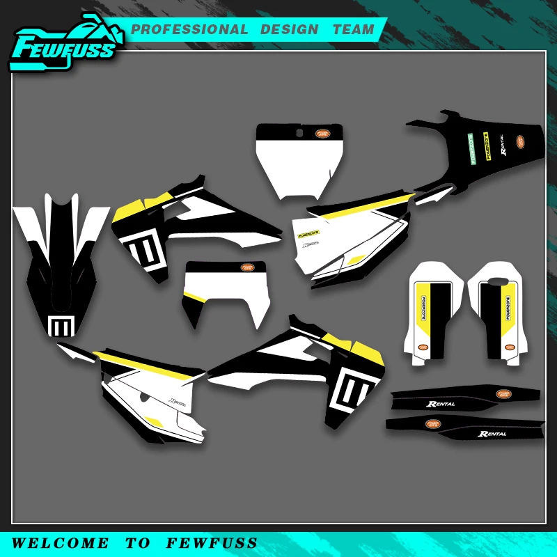 

Fewfuss для HUSQVARNA 125 250 300 350 450 501 TE FE 2020 2021 TC FC FS 2019 2020 графические наклейки наклейки фон номер имя