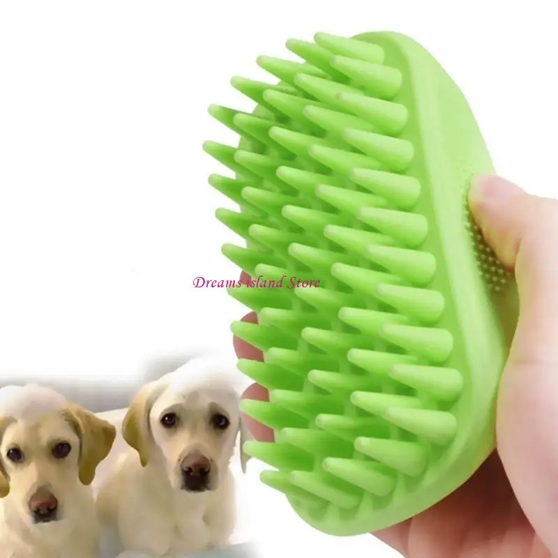 Pet Dogs Cats Bath Brush Pet Comb Soft Plastic Pet Shower Hair Grooming Comb HX6C
