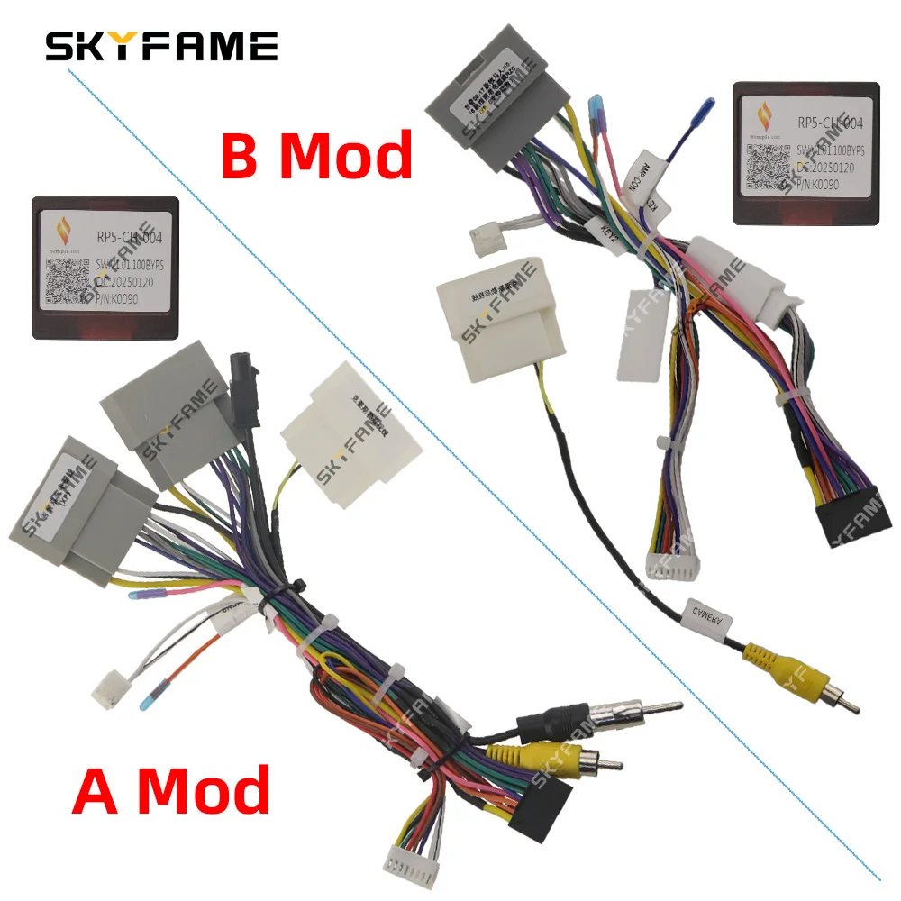 SKYFAME Adaptor Wiring Harness 16pin Mobil, Kotak Canbus Decoder, Kabel Daya Android Untuk Jeep Wrangler Compass