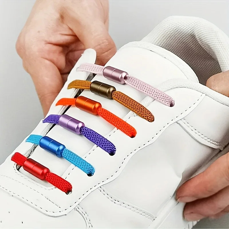 1pair No-Tie Shoelaces, Elastic Silicone Shoe Laces Sneakers 100cm Length, Assorted Colors, One Size Fits All Durable & Flexible