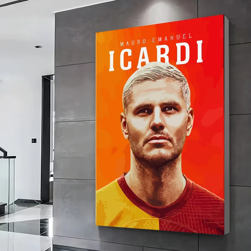 ماورو إيكاردي يطبع ملصق لاعب كرة القدم مخصص حائط لوح رسم الفن ديكور المنزل الحديث اللوحات الزخرفية صور #2