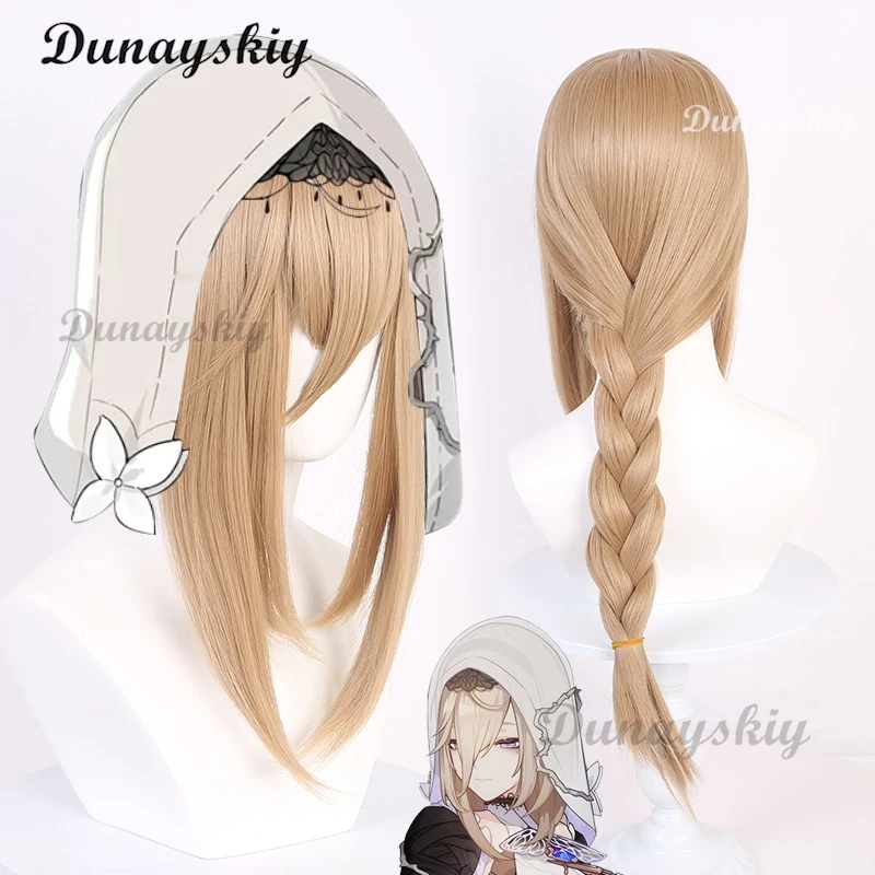 70cm Long Aponia Cosplay Wig WigsIII Signet Of Discipline Aponia Wig Linen Brown Heat Resistant Hair Wigs + Wig Cap