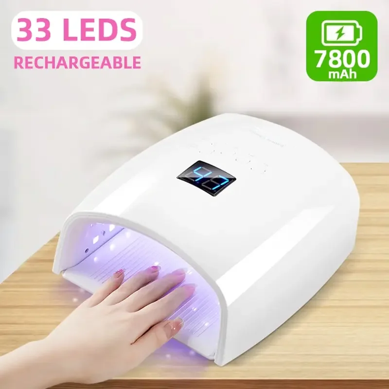 

Rechargeable UV LED Nail Lamp 66W Cordless Nail Dryer for Gel Polish Professional Nail Art Manicure Tools for Home and Salon Gel