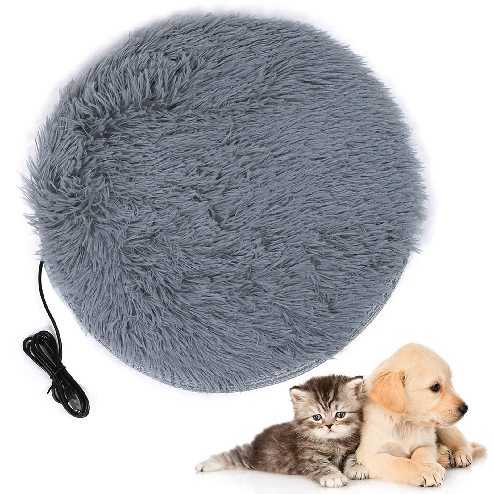 

Plush Pet Electric Blanket Four Seasons USB Charging Interface Heating Pad Mat For Small Dogs Cats