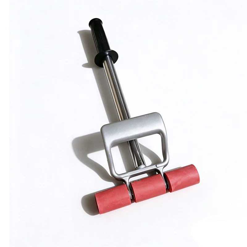 Adjustable Handle Floor Roller Tool 3-Rubber Wheel Pressure Roller for Wallpaper Adhesive Flooring Plywood Carpet Installation