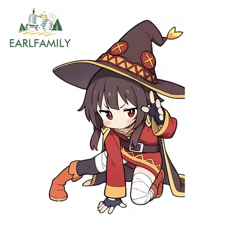 EARLFAMILY Megumin Chibi Stickers Creative Funny Cartoon Decals Occlusion Scratch Sunscreen Scratch-Proof JDM RV Custom Printing