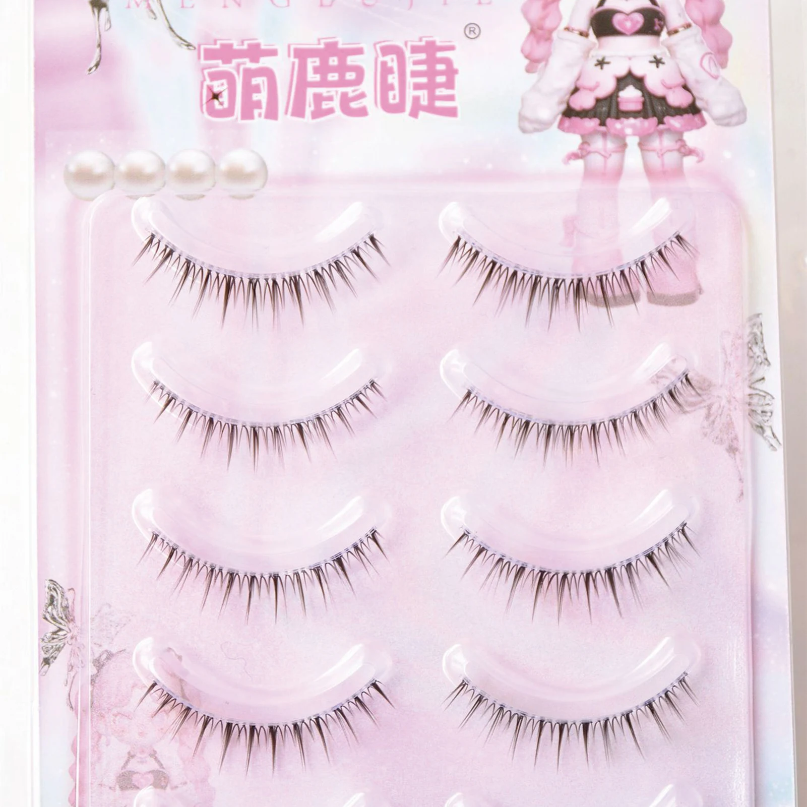 Korean Girl Group Eyelash Extensions Natural Short Cat Eyes Manga Wispy Fake Lashes 7-9mm Lightweight False Eyelashes 5 Pairs view 2