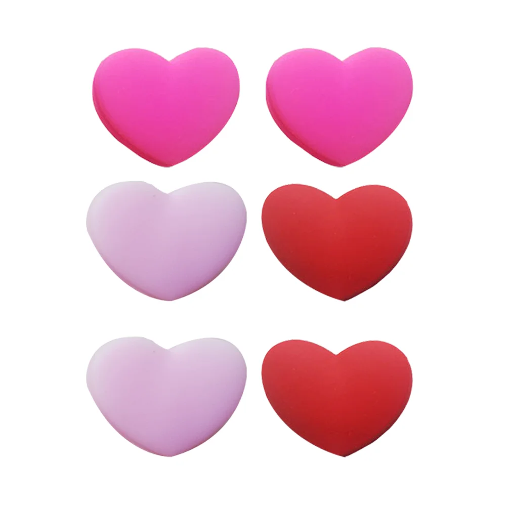 6 Pcs Tennis Absorber Racquet Vibration Dampener Racket Silicone Shocking Heart Shape Perfect Heart-shaped Durable
