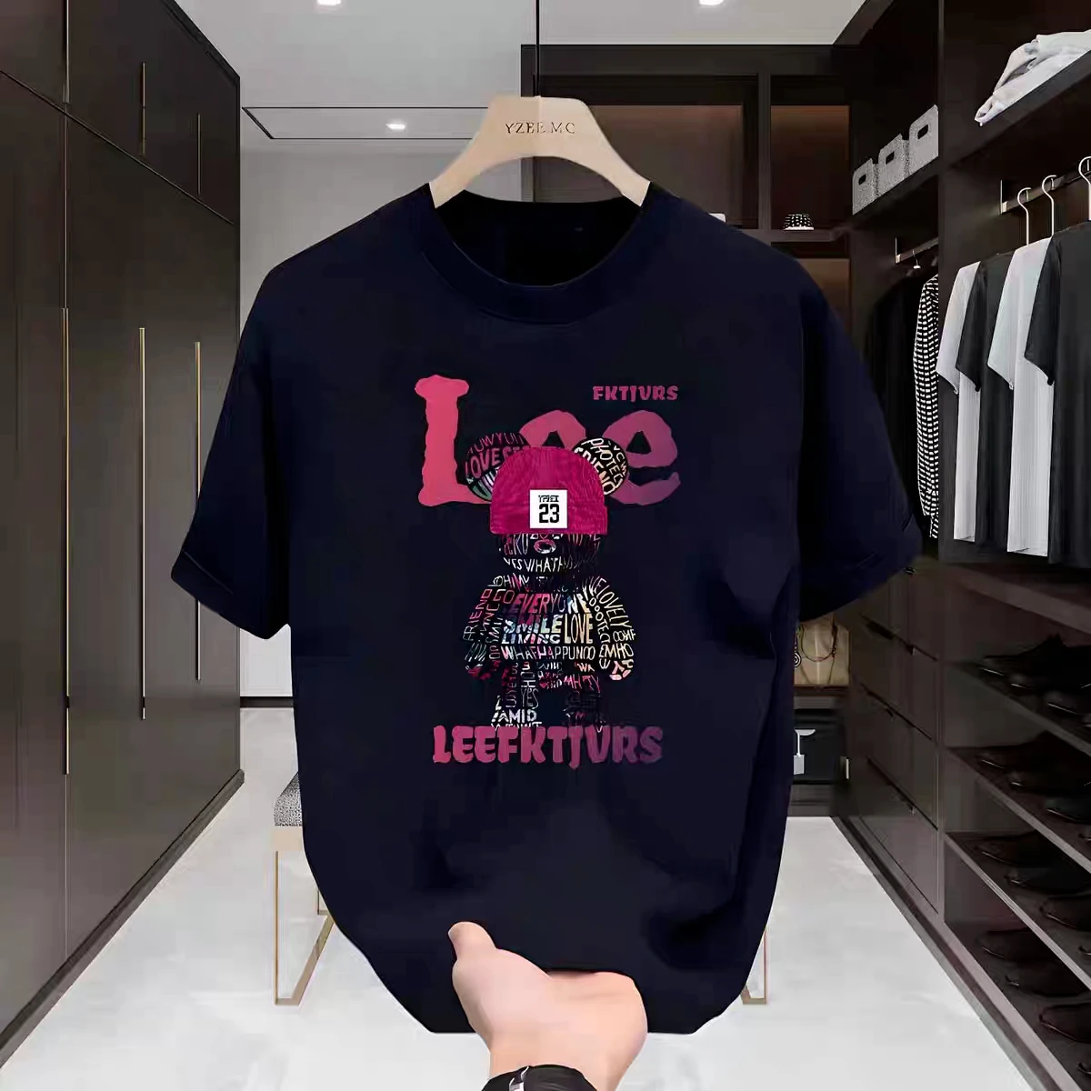

American cotton short-sleeved T-shirt, young men's and women's summer ins trendy brand street fashion versatile top