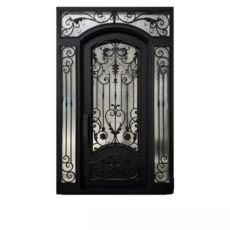 Wrought iron gate French forged wrought iron gate Villa courtyard  glass door  railing window guard