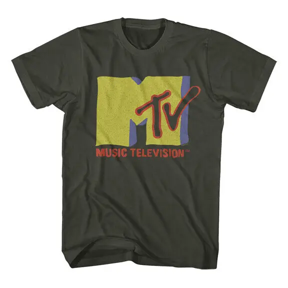 

MTV Music Television Men's T Shirt Muted Tones Logo Smoke Cotton SM -2XL