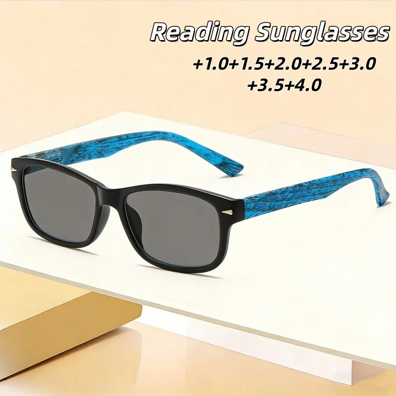 

Retro Anti-ultraviolet Presbyopia Sunglasses with Personality Wood-grain Frame and High-definition Protective Glasses