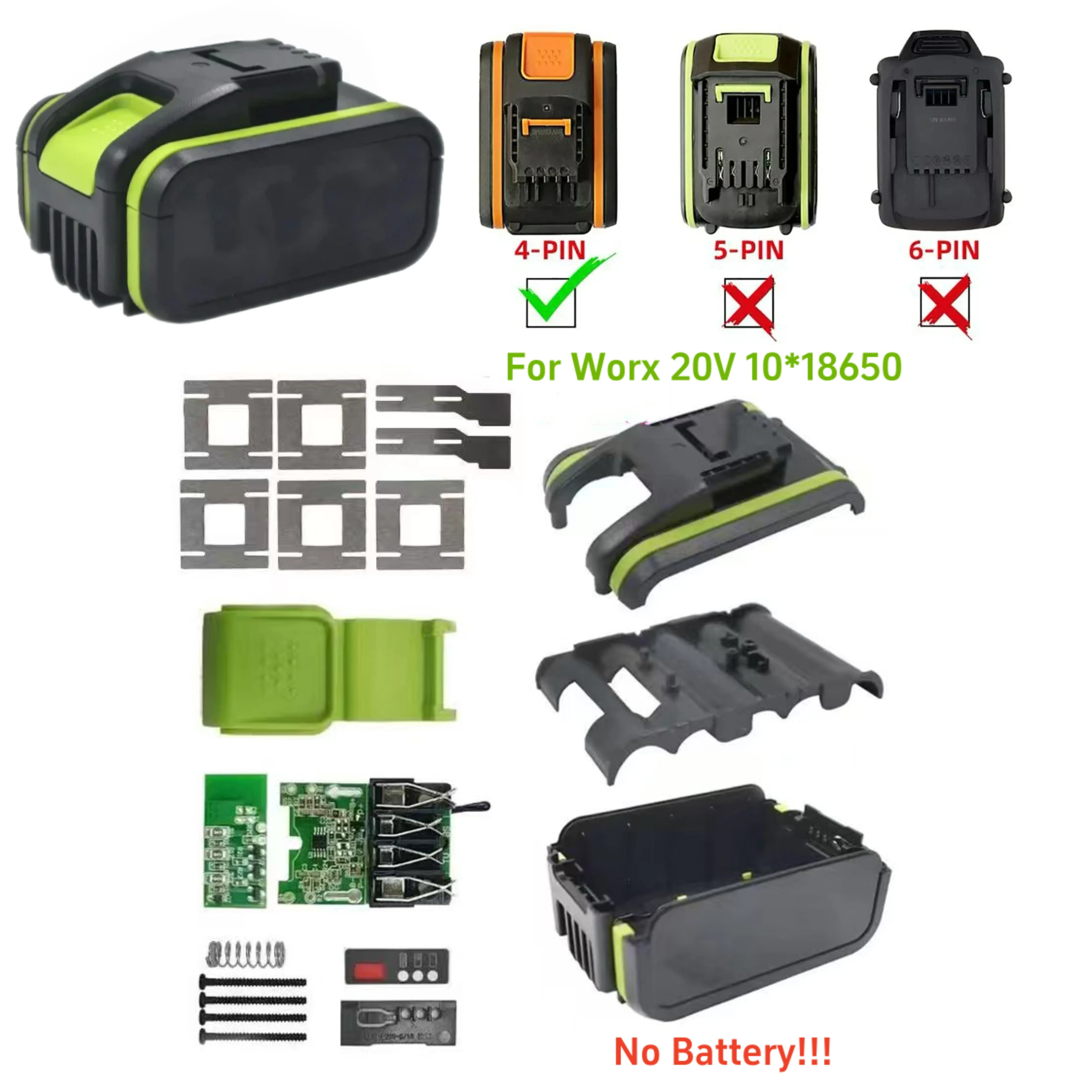 20V 10Core WA3550 Label  Accessories  Li-ion Battery Case PCB Charging Protection Circuit Board For Worx