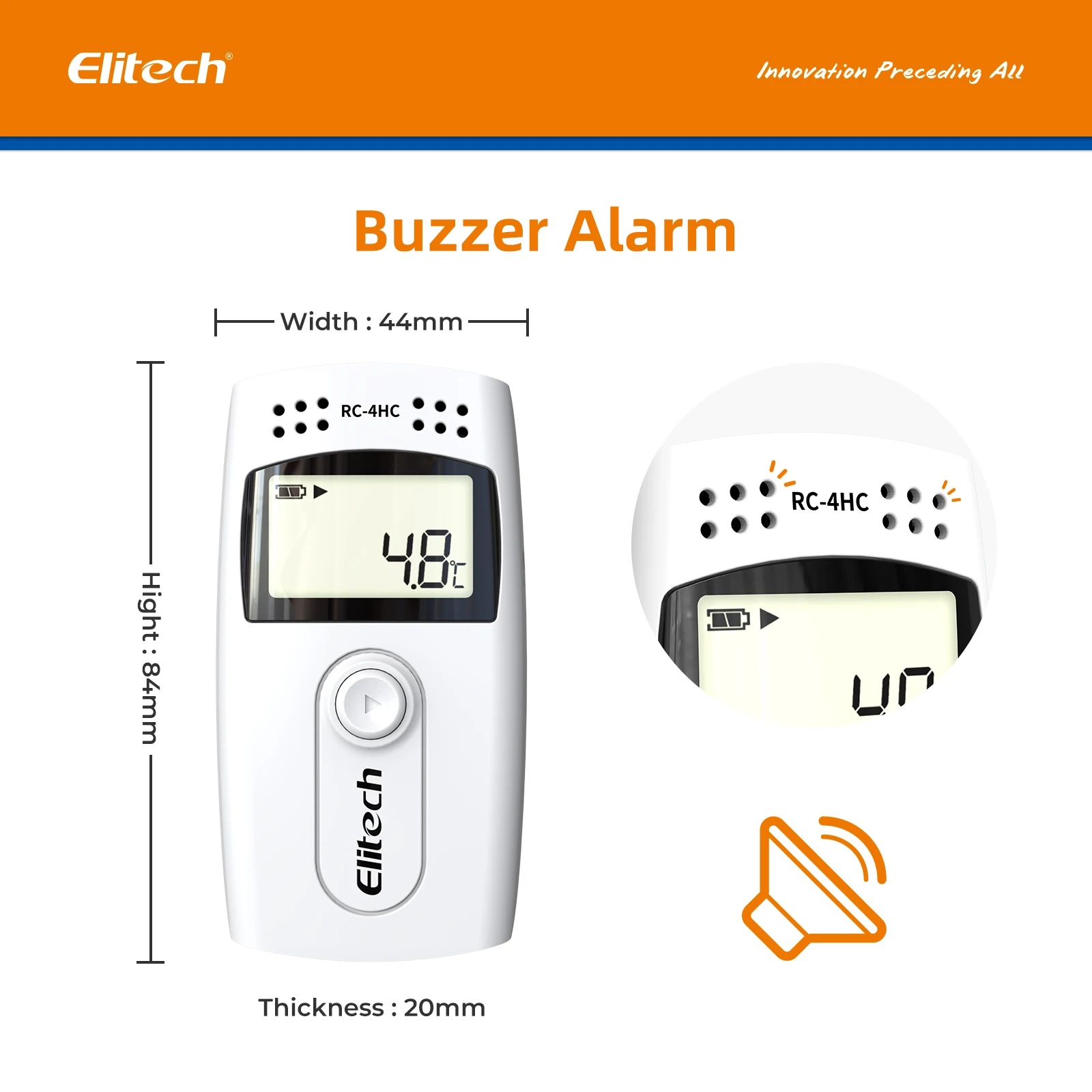 Elitech-registrador de datos de temperatura y humedad, RC-4HC USB, capacidad de registro de 16000 puntos, informe en PDF