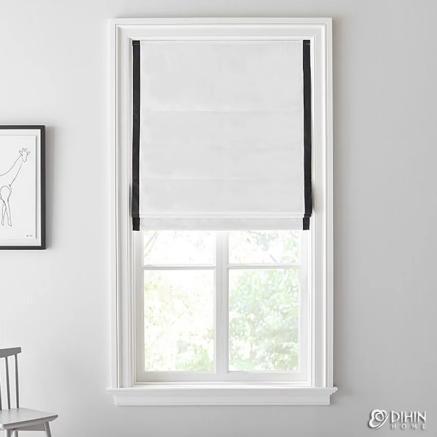 Modern Striped Flat Roman Blinds Customized Window Shades 15 Styles For Choose High Quality Curtains For Living Room