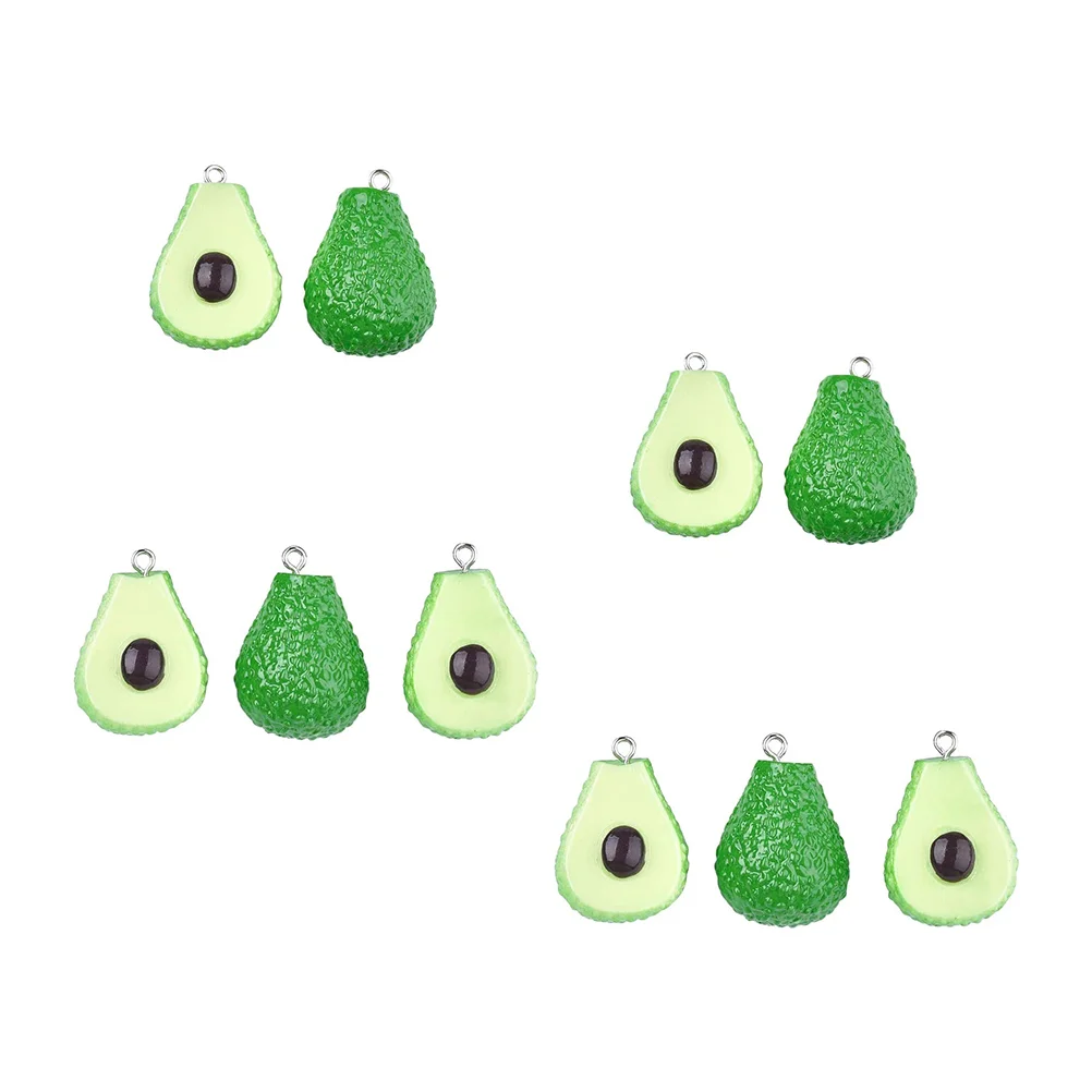 

10 Pcs Avocado Accessories Decor Pendant Jewelry DIY Supplies Bracelet Handmade Materials Earring Resin Bag