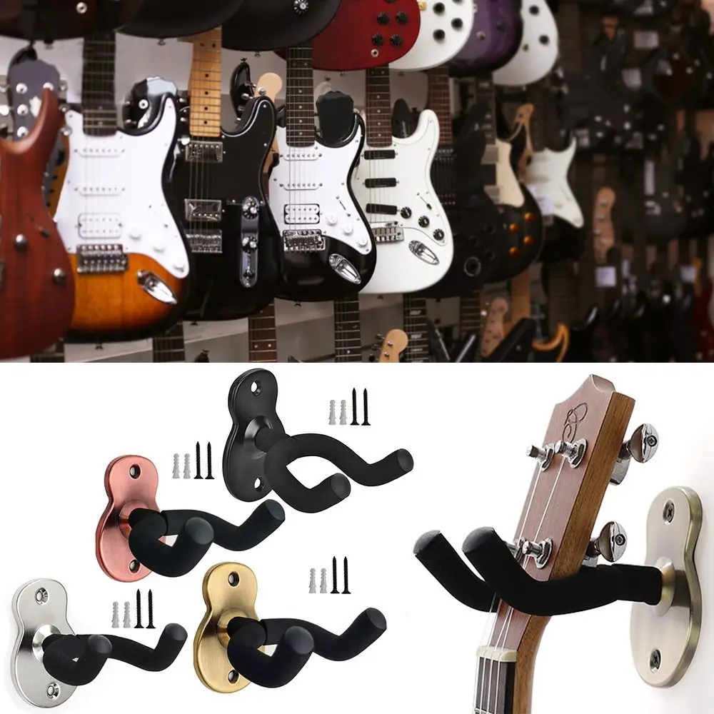 Wooden Guitar Wall Mount Hanger Heavy Duty Unique Design Bent Ukulele Hook Bass Storage Acoustic Electric Guitar Rack Bracket