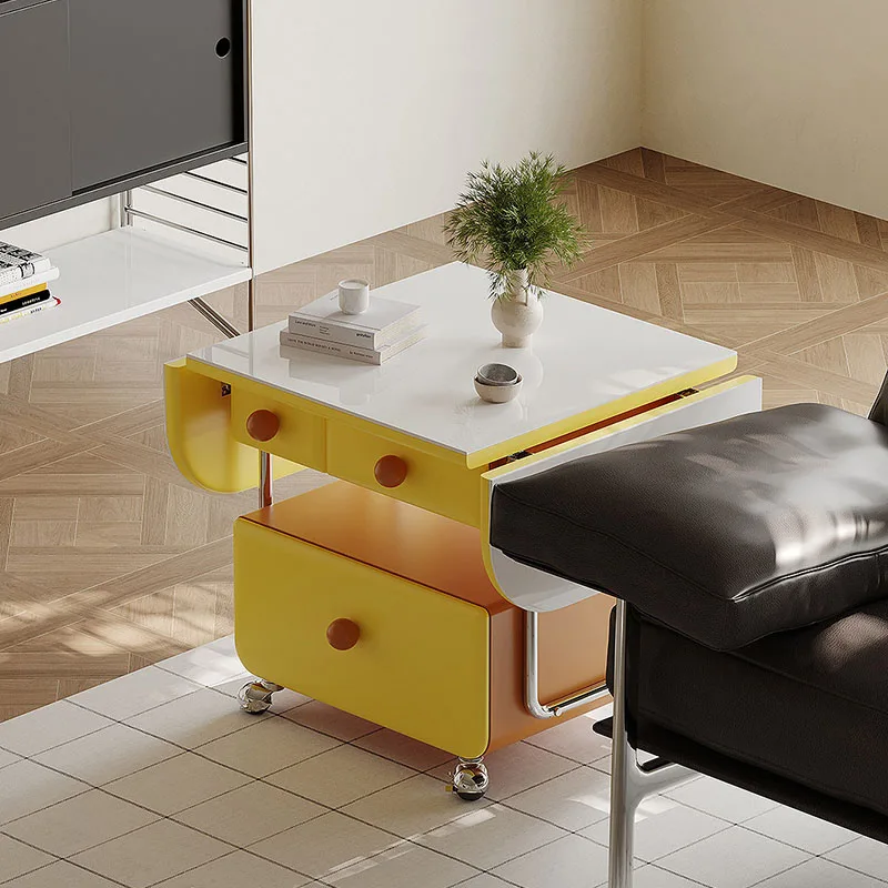 Modern Unique Coffee Table Minimalist Aesthetic Standing Transform Simple Side Table Designer Clear Couchtisch Home Furniture