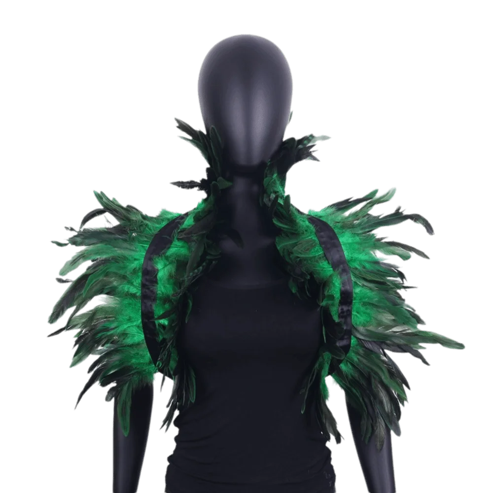 

Neck Wrap Luxury Feather Shawl Halloween Retro Adjustable Feather Shrug Shawl Gothic Punk Shoulder Fake Collar Cosplay Party