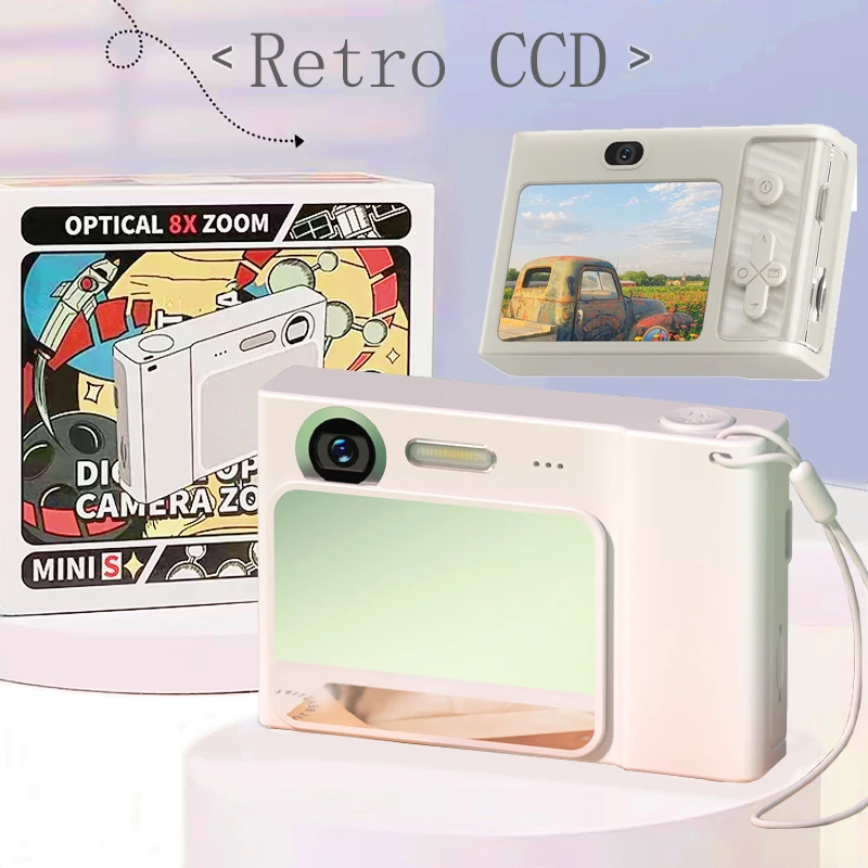 New 4K Digital Camera 1080P HD Travel Cameras 48Megapixels Cam for students Campus Selfie Entry-Level Photography Mini Retro CCD