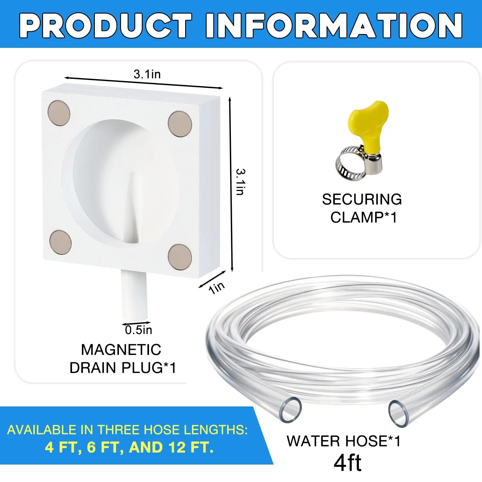 Magnetic Air Conditioner Drain Kit AC Condensate Water Diverter Set Hose No-Drill Leak Prevention System Split Window AC Units