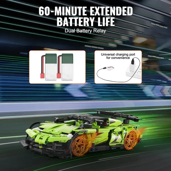 ألعاب بناء الجذعية للأطفال 2 في 1 تطبيق وتحكم عن بعد سيارة/روبوت 461 قطعة #4