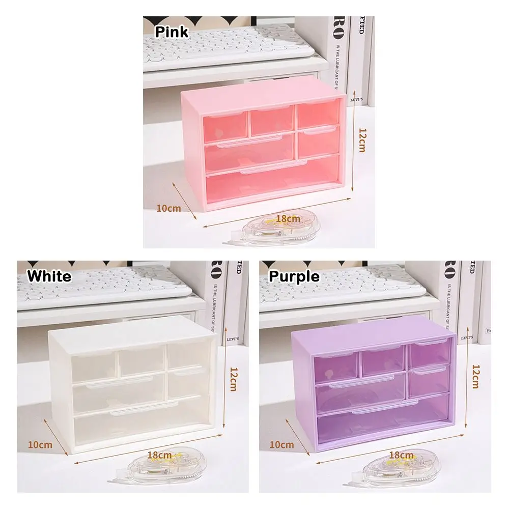 Multi-layer Desktop Storage Box Large Capacity Dustproof Organizing Box Send Stickers Transparent Six Grid Bead Drawer Jewelry