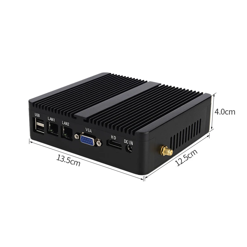 YINGCHI Mini PC Intel Celeron N2830 J1800 J1900 J4125 DUAL LAN DUAL COM Computer industriale senza ventola