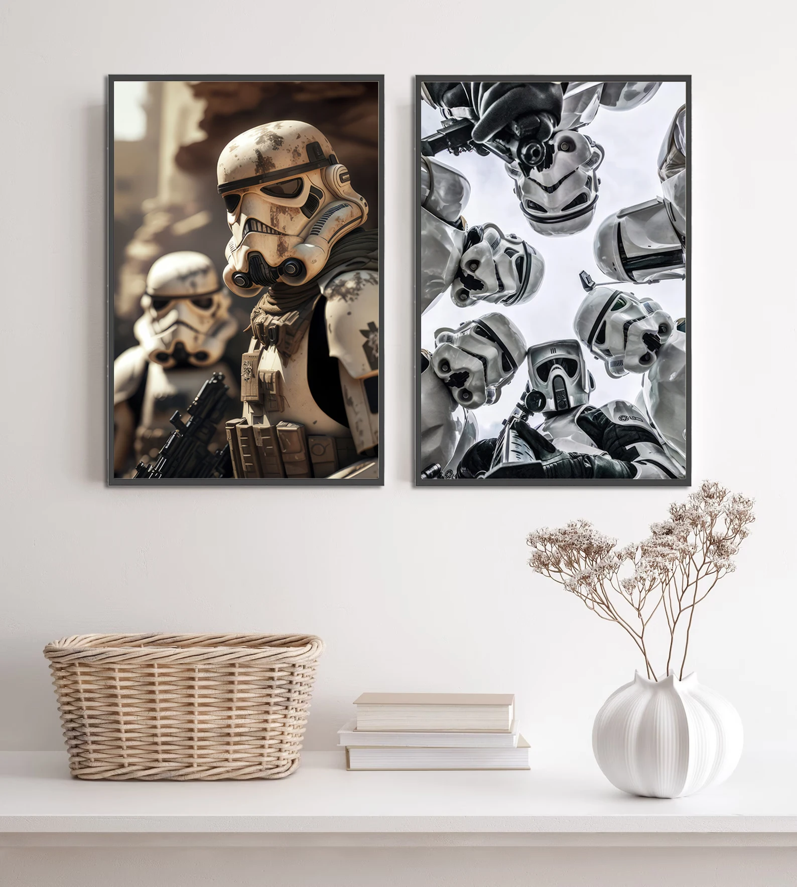 Star Wars Stormtrooper Self-adhesive Poster Movie Figures Home Decoration Painting Wall Art Bedroom Decor Wallpaper Kid Gift