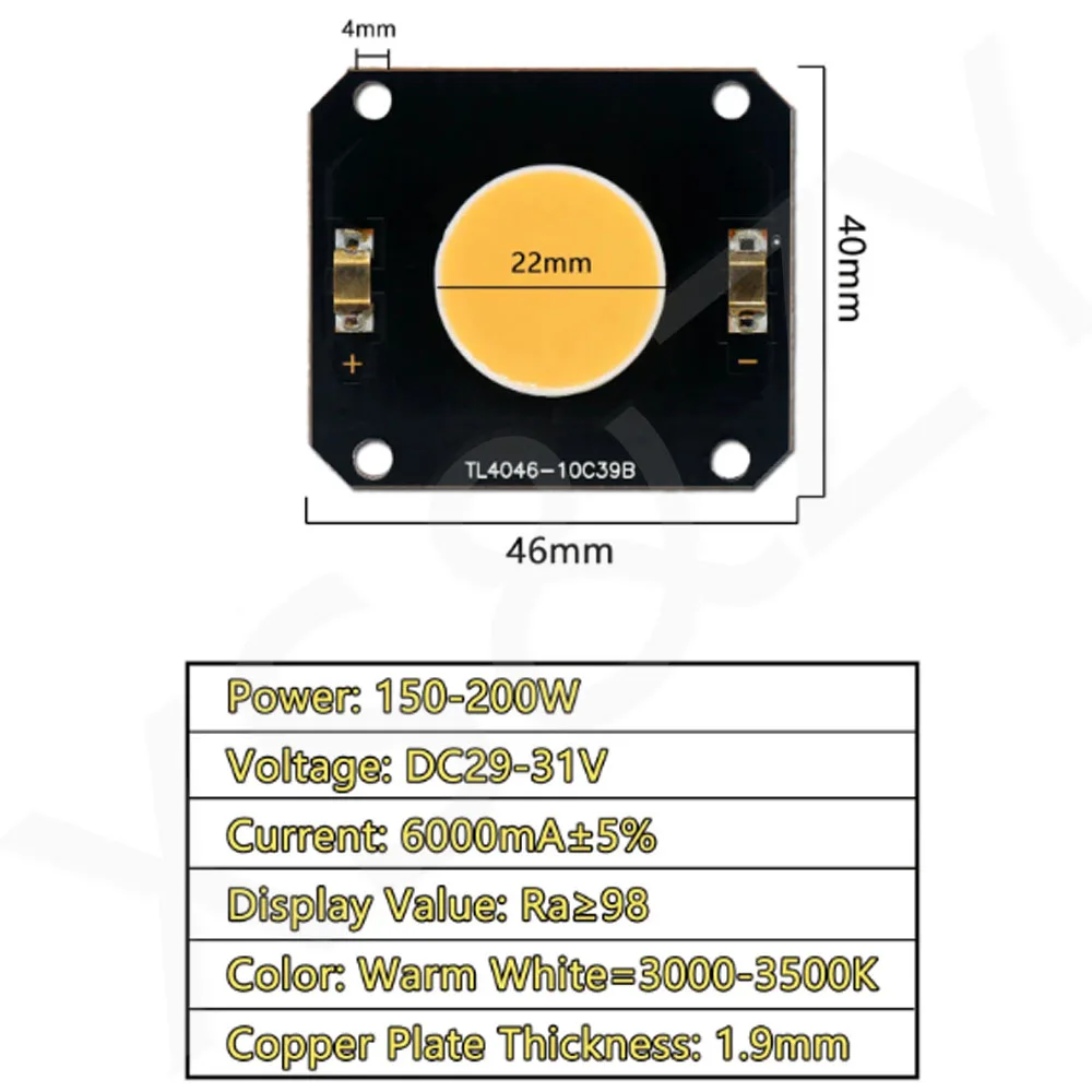 Imagem -04 - Led Cob Chip Placa de Cobre Full Spectrum Cresce Luz Vegetais e Flores Planta Alta Qualidade 6000ma Dc2931v 150200w