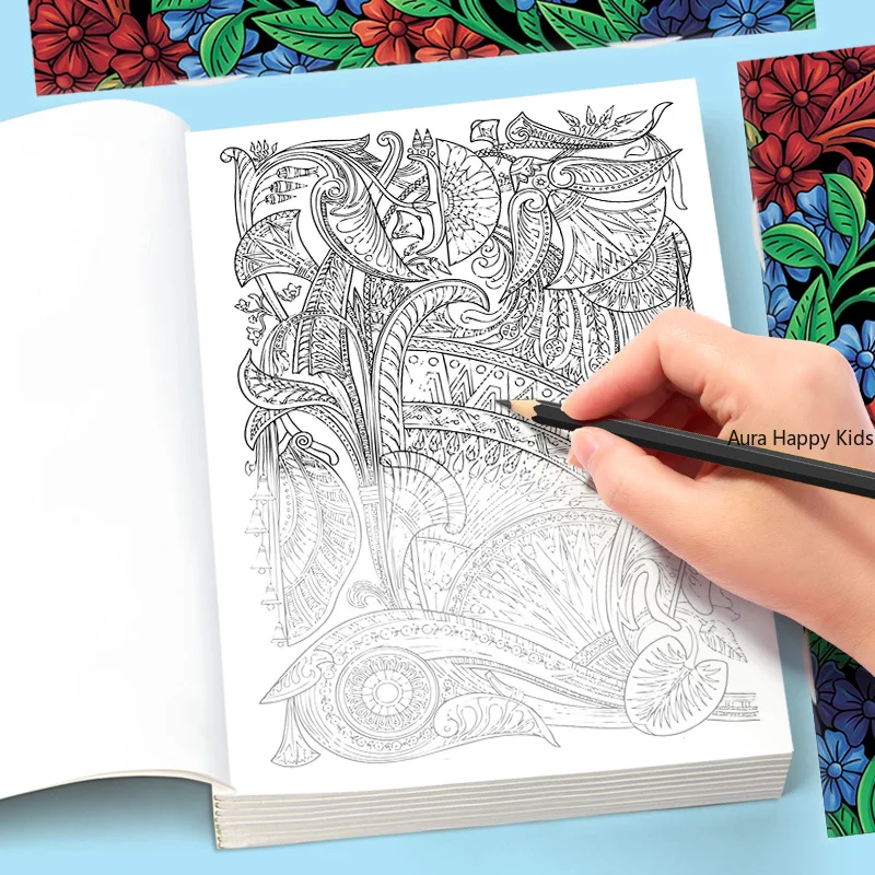 A Book of Adult Hand Drawn Stress Relief Graffiti, Coloring and Copying, Fine Line Drawing and Copying, 24 Pages, Suit As Gifts