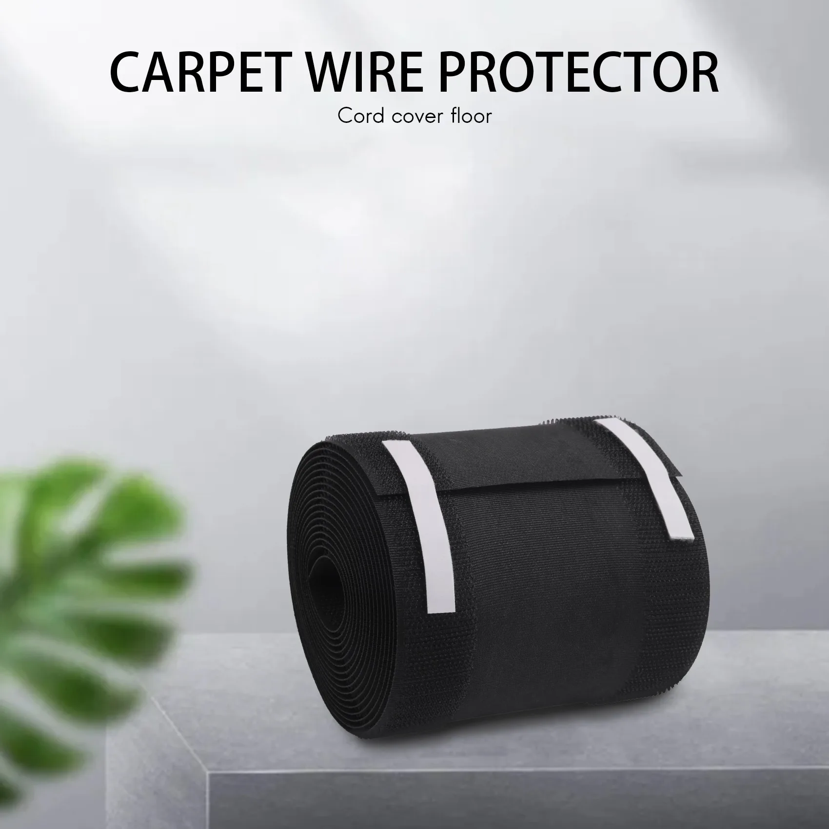 AC88-Cable Grip Floor Cable Cover Cords Cable Protector Cable Management Only For Commercial Office Carpet (Black,10 Feet)